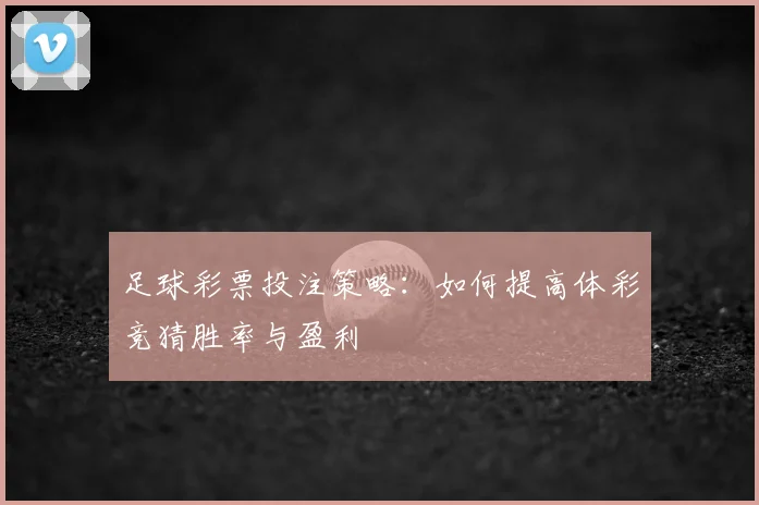 足球彩票投注策略：如何提高体彩竞猜胜率与盈利